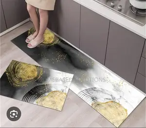 HEAVY Grip Rubber Underside Floor  2pcs Set  3D Kitchen Mat  NON SLIP