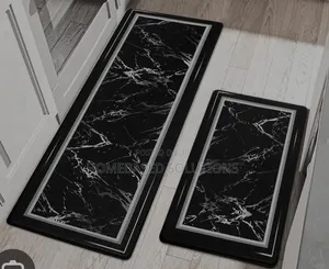 HEAVY Grip Rubber Underside Floor  2pcs Set  3D Kitchen Mat  NON SLIP