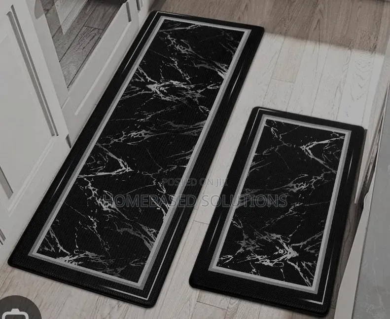 HEAVY Grip Rubber Underside Floor  2pcs Set  3D Kitchen Mat  NON SLIP