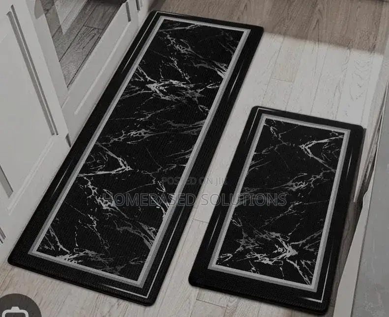 HEAVY Grip Rubber Underside Floor  2pcs Set  3D Kitchen Mat  NON SLIP