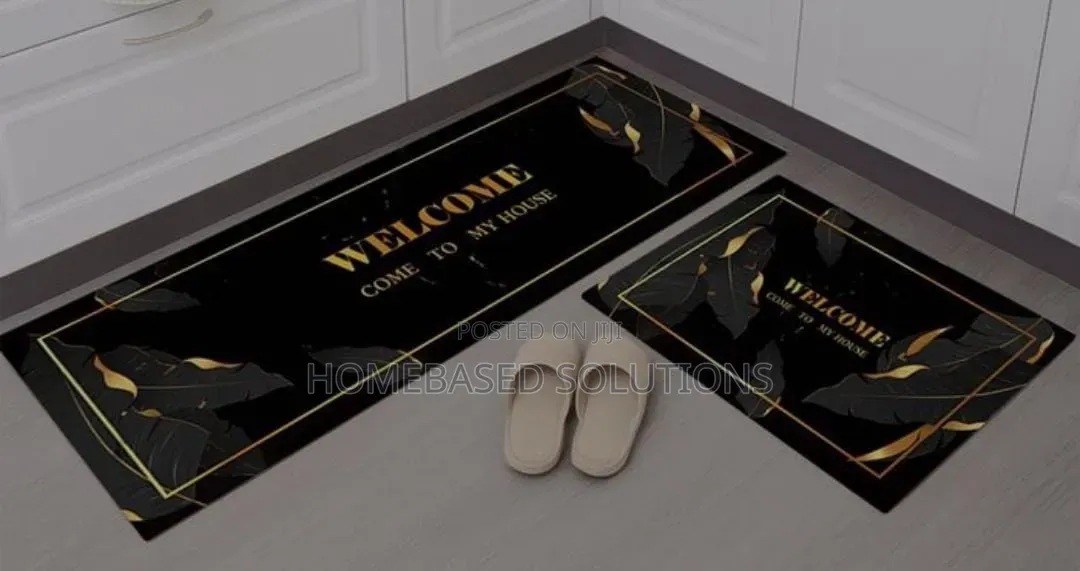 HEAVY Grip Rubber Underside Floor  2pcs Set  3D Kitchen Mat  NON SLIP