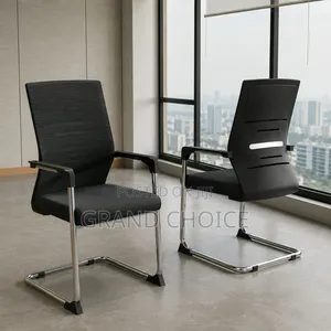 Black Visitor Office Chair – Chrome Frame