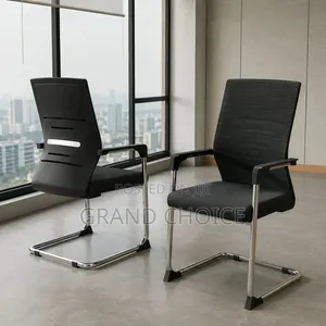 Black Visitor Office Chair – Chrome Frame
