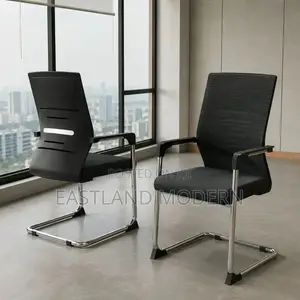 Black Visitor Office Chair – Chrome Frame