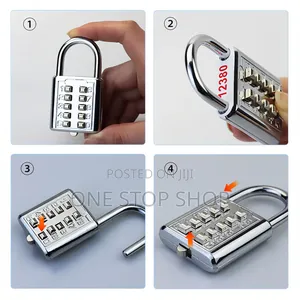 2pcs Button Combination Padlock With Steel Shackle &Tactile Button