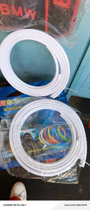 White Car Wheel Rim Protector & Decorative Strip