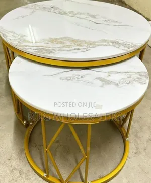 Modern Luxury 2in1 Pure  Marble Nesting Tables.