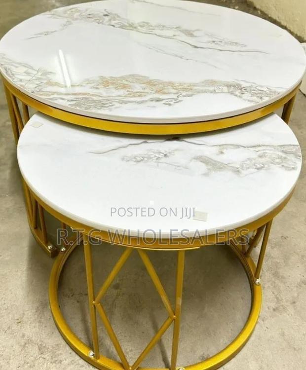 Modern Luxury 2in1 Pure  Marble Nesting Tables.
