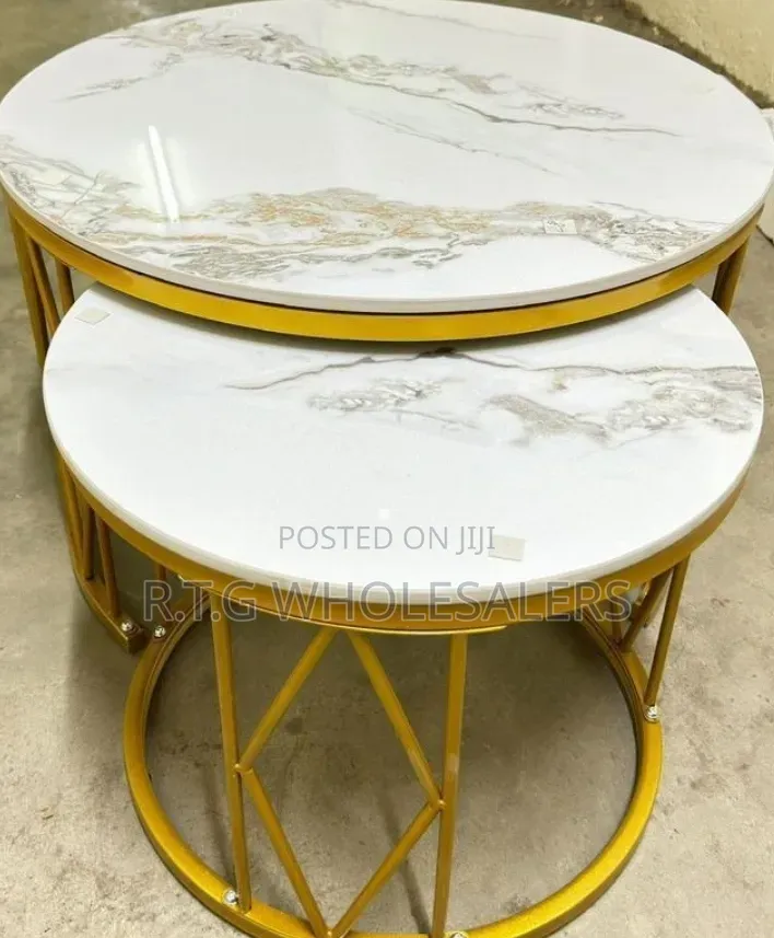 Modern Luxury 2in1 Pure  Marble Nesting Tables.
