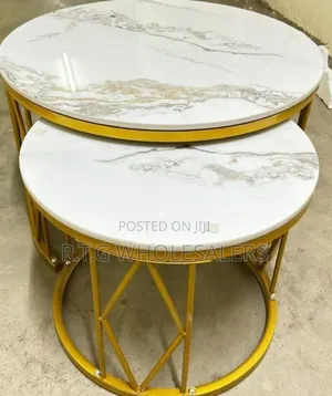 Modern Luxury 2in1 Pure  Marble Nesting Tables.