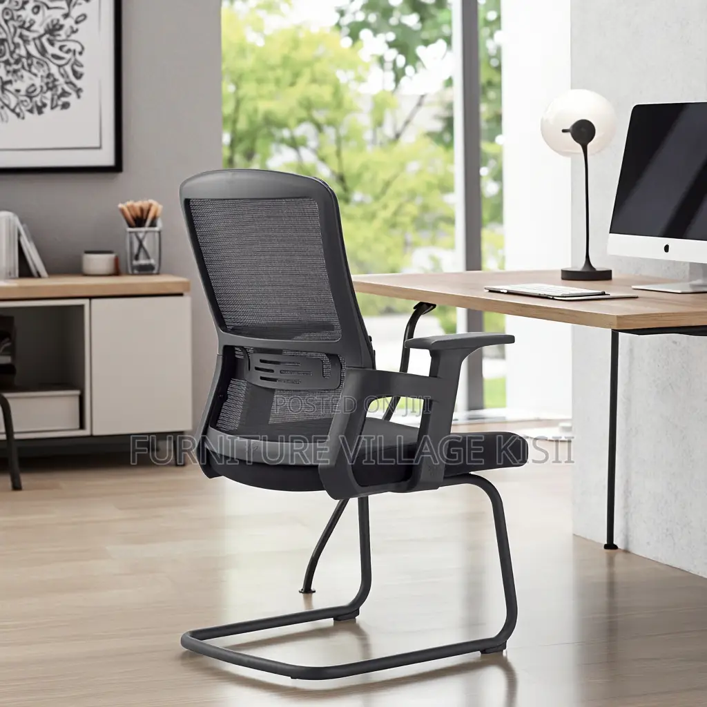 Office Chair ; Chrome Adjustable Arms Chair