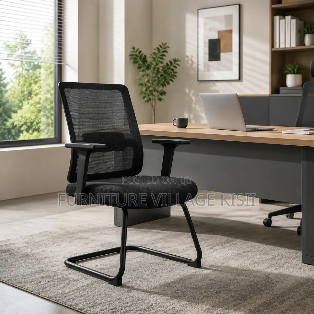 Office Chair ; Chrome Adjustable Arms Chair