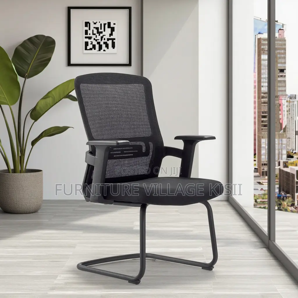 Office Chair ; Chrome Adjustable Arms Chair