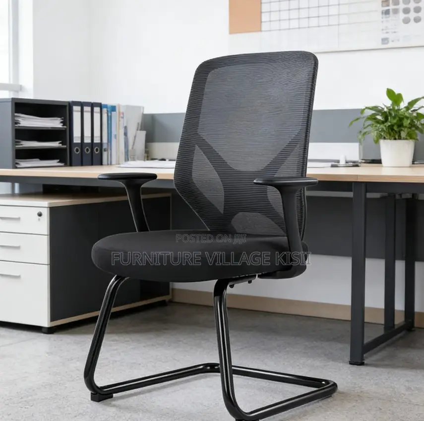 Office Chair ; Chrome Adjustable Arms Chair