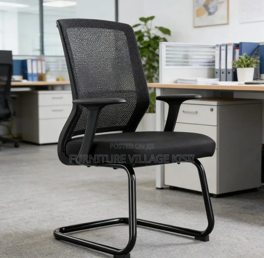 Office Chair ; Chrome Adjustable Arms Chair