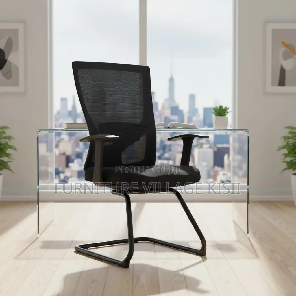 Office Chair ; Chrome Adjustable Arms Chair
