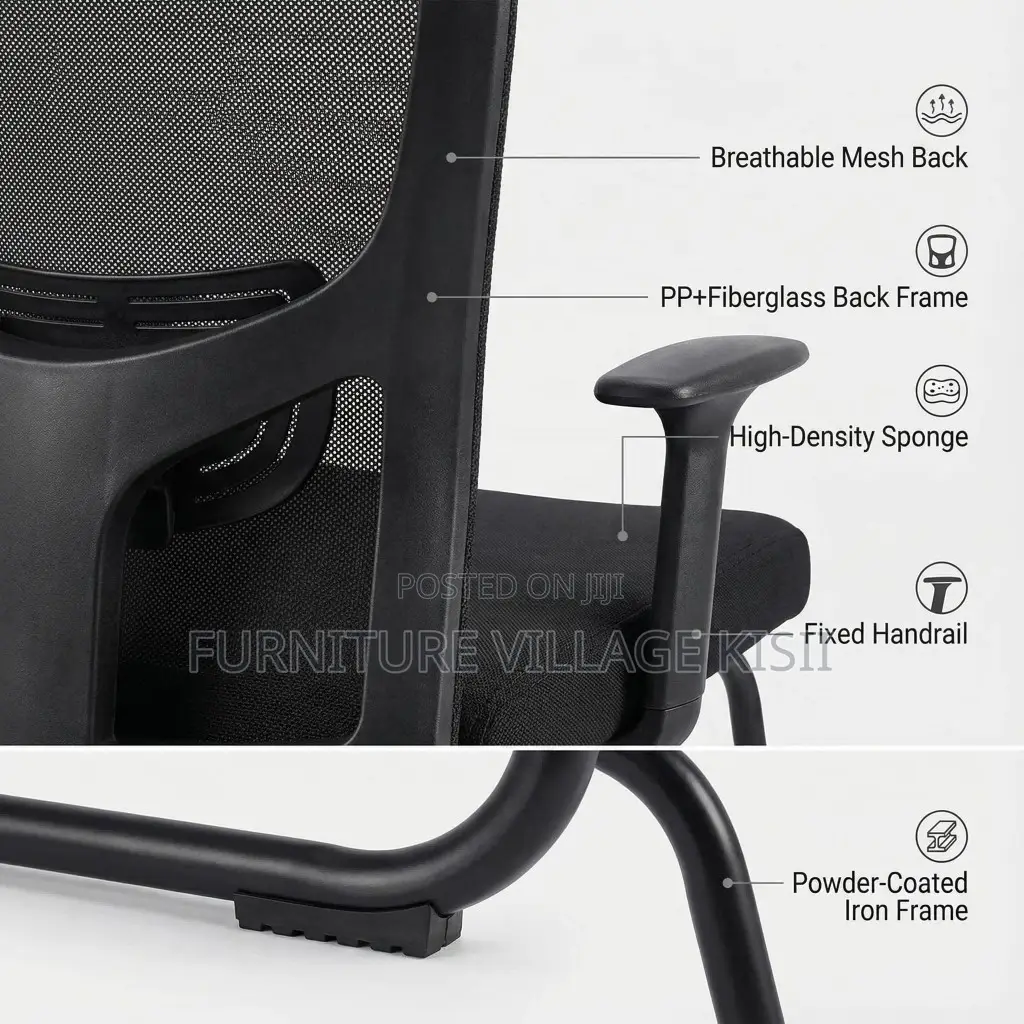 Office Chair ; Chrome Adjustable Arms Chair