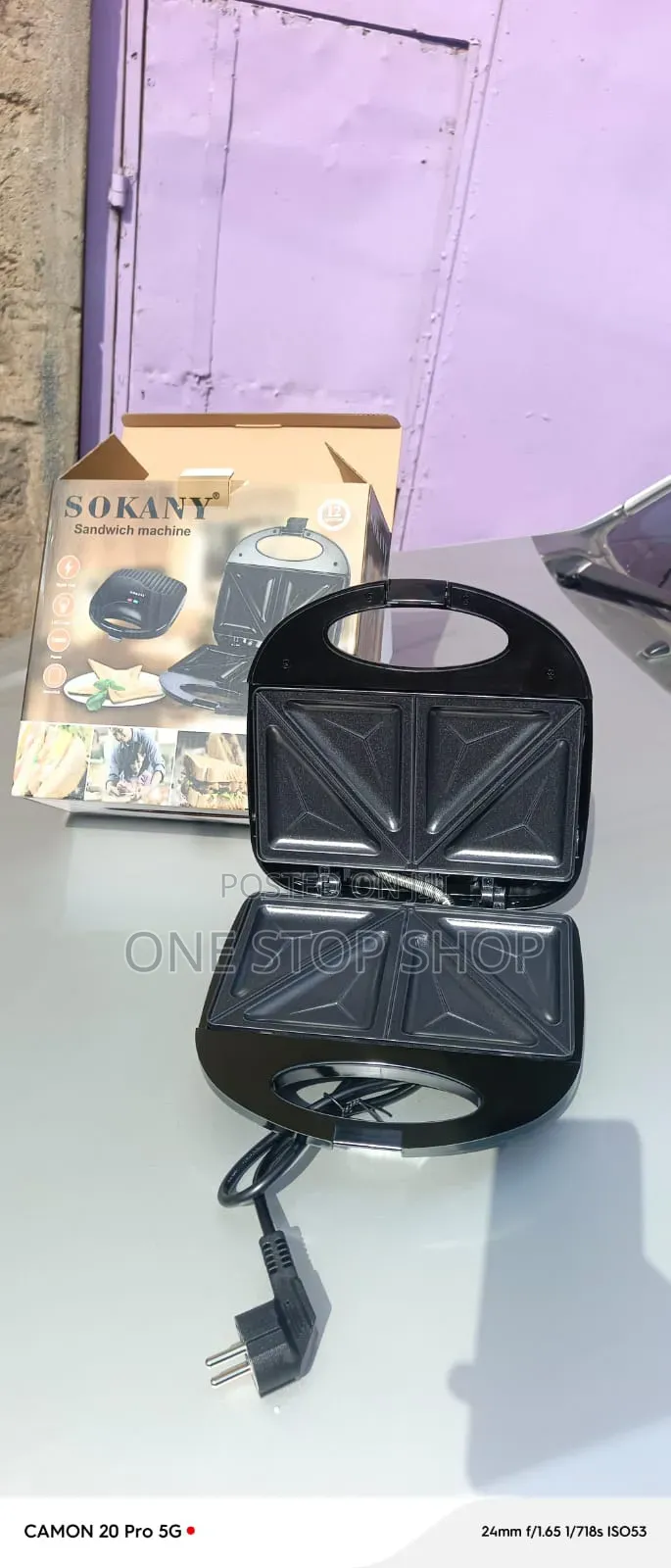 Sokany 2-Slice Nonstick Sandwich Maker