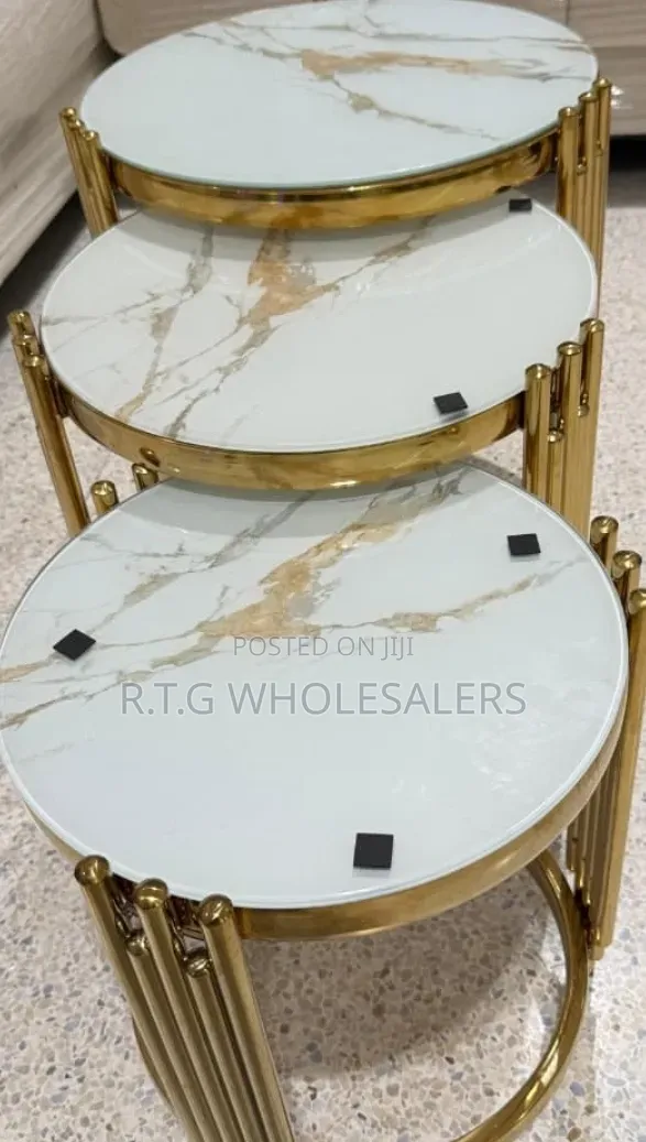 3 in 1 Executive Pure Marble Table