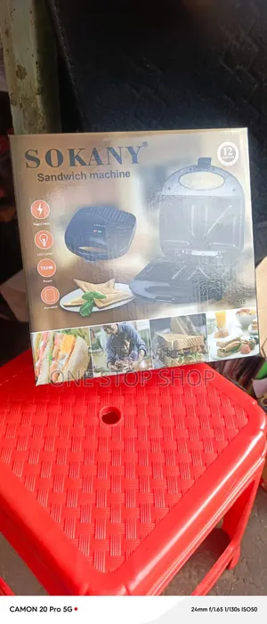 Sokany 2-Slice Sandwich Maker With Cool Touch Exterior Housing