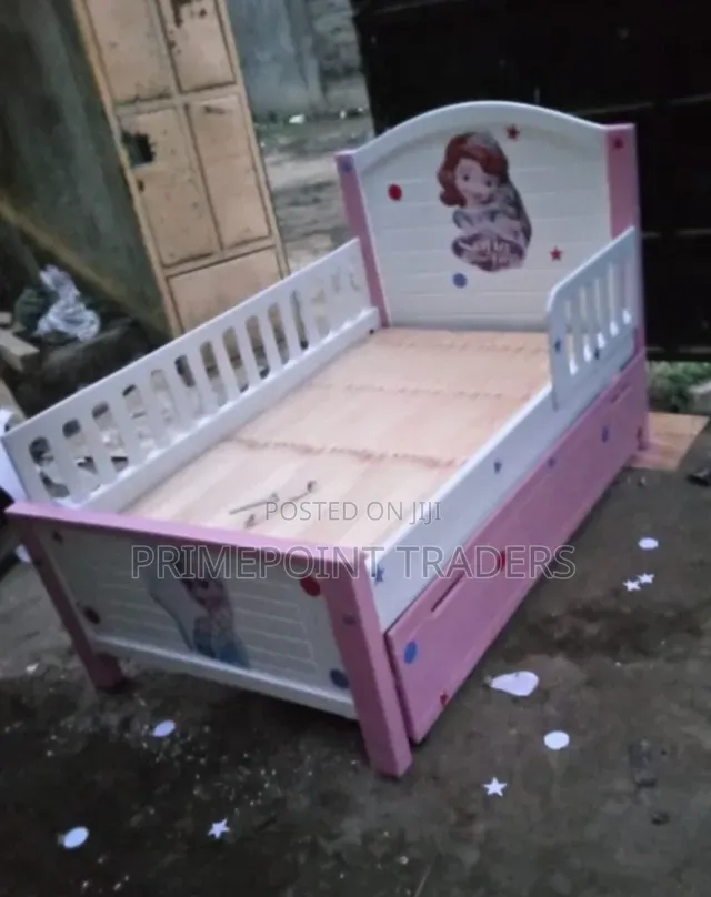 3×6 Kids Baby Cot Bed With Underbed Cabinet & Side Rail – Safe & Pr