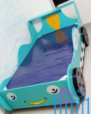 3×6 Kids Baby Cot Bed With Decorated Side Rail & Wheels Stylish & Safe