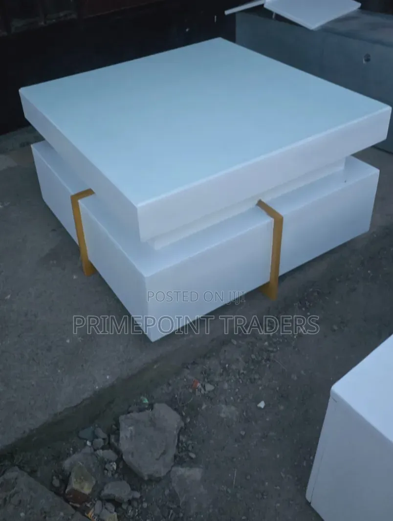 Modern White Square Coffee Table – Stylish & Sturdy Metal Frame