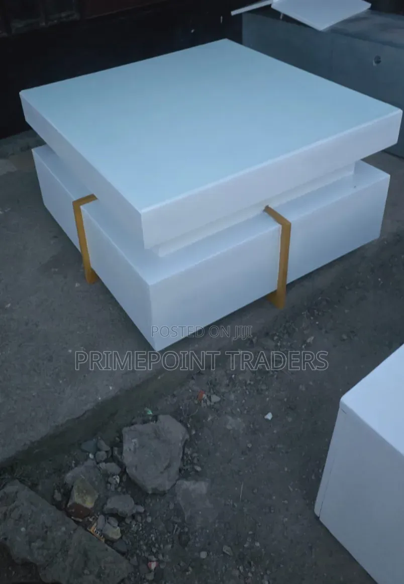 Modern White Square Coffee Table – Stylish & Sturdy Metal Frame
