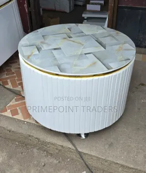 Modern White Round Coffee Table – Sleek & Functional Design