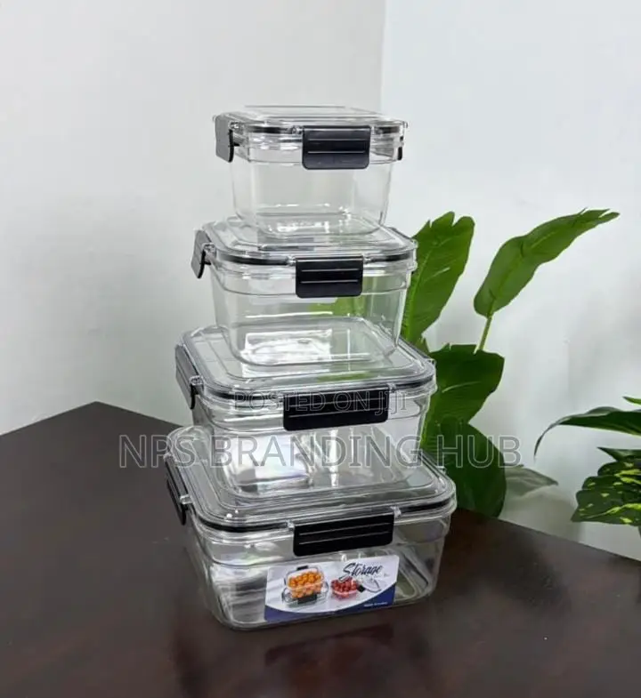 4 in 1 Transparent Airtight Pantry Boxes