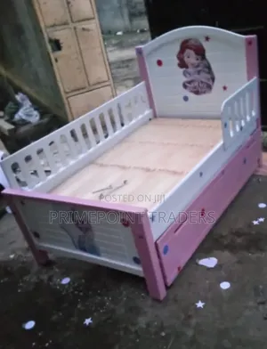 3×6 Kids Bed With Safety Rail & Underbed Cabinet Stylish & Space-Savin