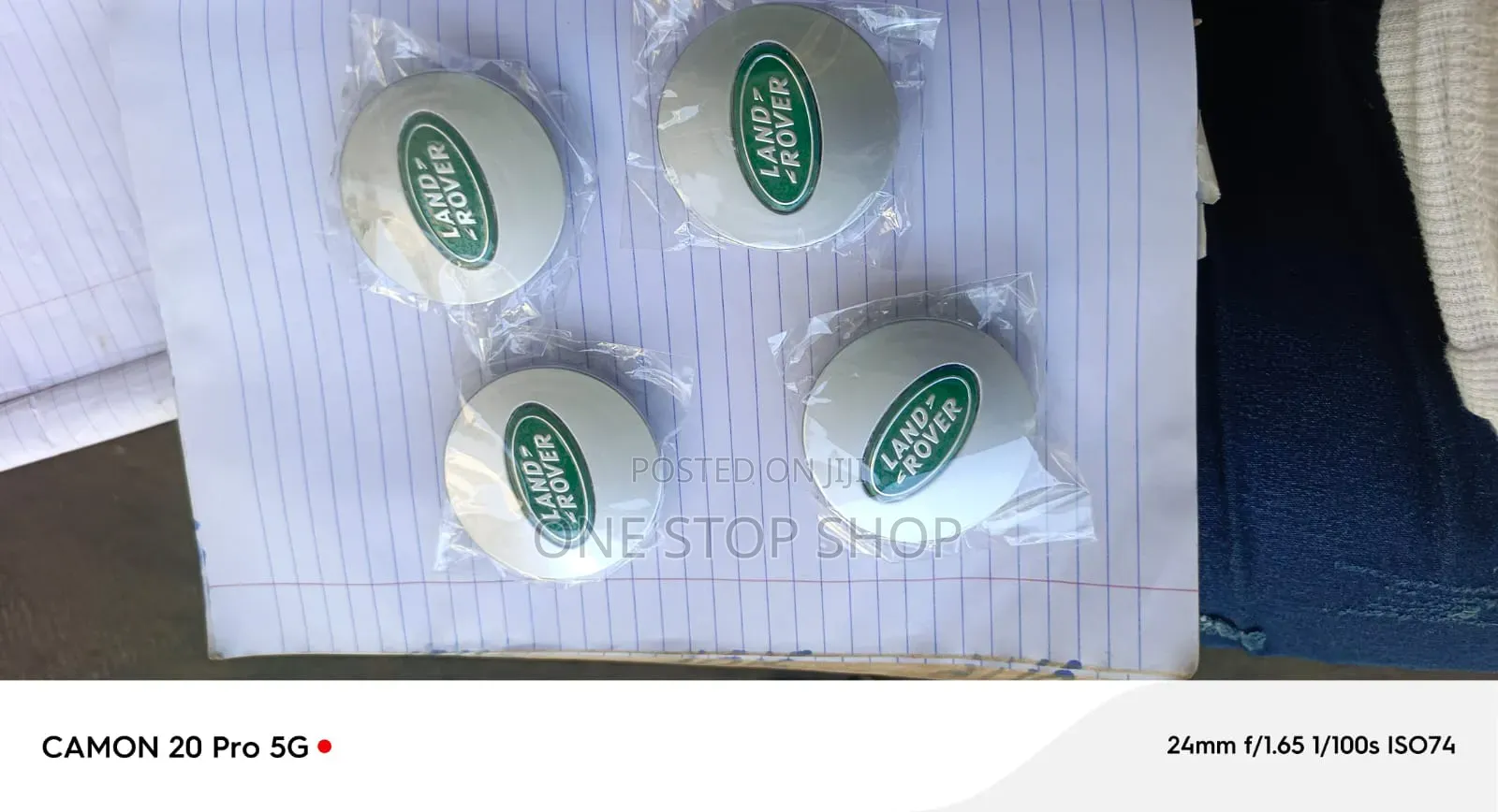 4pcs Land Rover Wheel Centre Hub Caps With Green& Silver Brand Logo