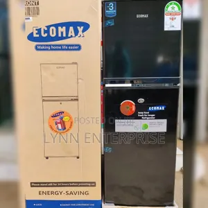 ECOMAX Double Door  Refrigerator - Black 138Litres Energy Saving