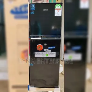 ECOMAX Double Door  Refrigerator - Black 138Litres Energy Saving