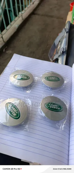 4pc Land Rover Centre Wheel Caps With Iconic Green&gold Oval Logo