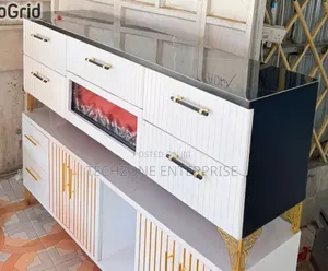 Modern Spacious Executive TV Stand With  a Functional Fire Place ,,