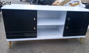 White and Black 4.5 FTS Executive American Flats TV Stand ,,