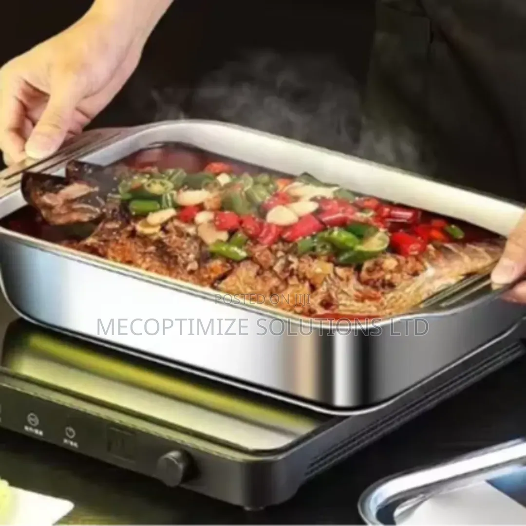Stainless Steel Grilled Fish Pan & Roaster (4.2L) – Multi-Functional