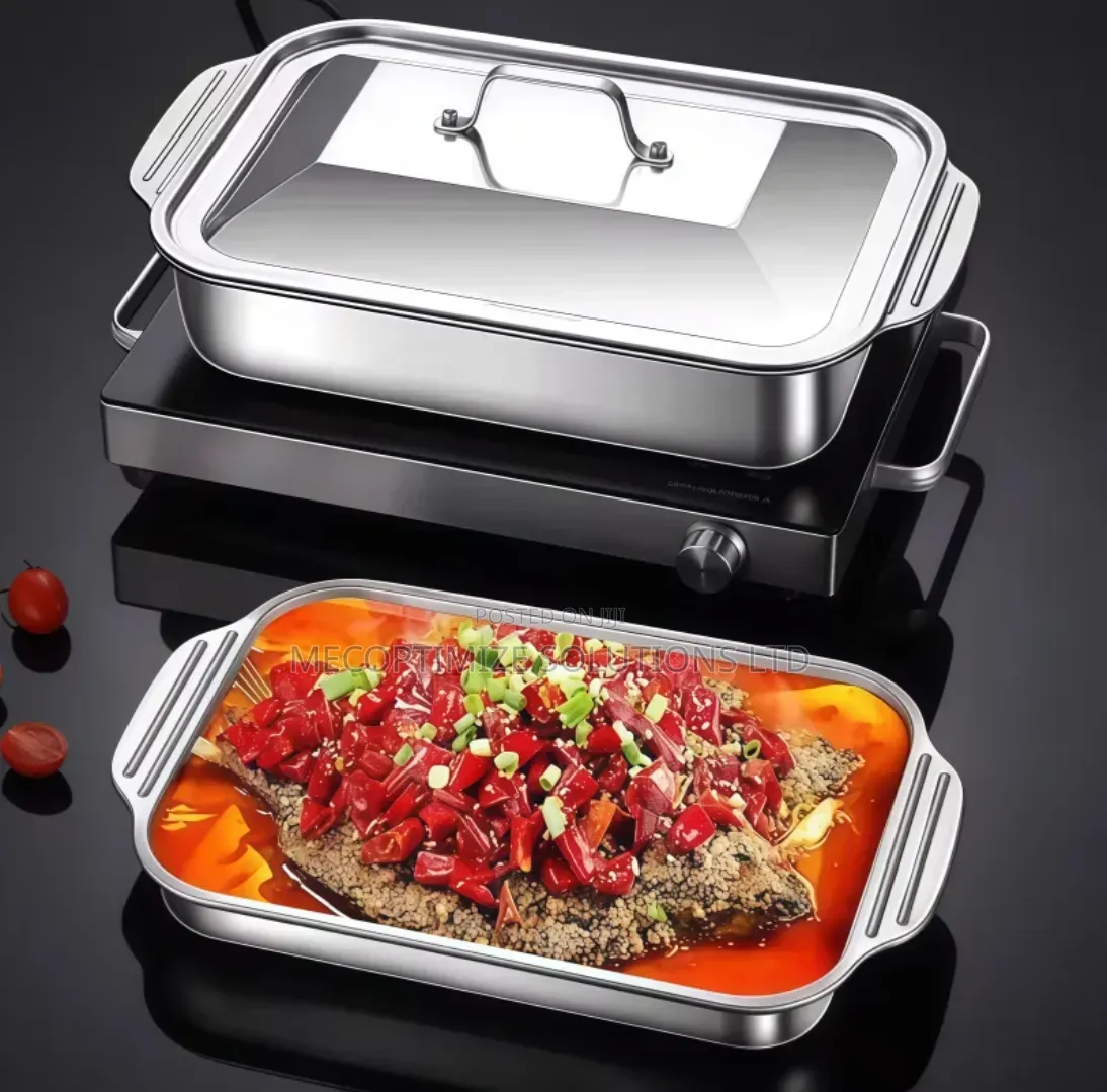 Stainless Steel Grilled Fish Pan & Roaster (4.2L) – Multi-Functional