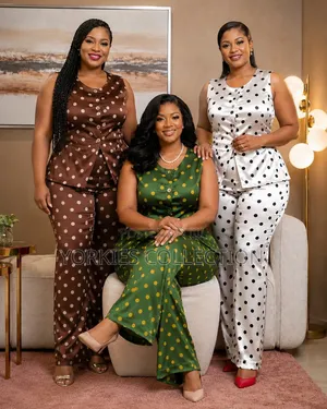 Premium Luxe Heavy Satin Polka Dot Two-Piece