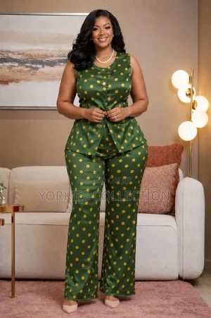 Premium Luxe Heavy Satin Polka Dot Two-Piece