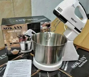 Sokany 7 Speed 250W Hand Mixer With 2 Dough Hooks and 2L Bowl