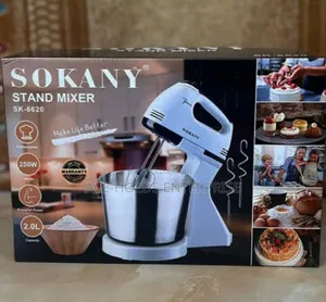 Sokany 7 Speed 250W Hand Mixer With 2 Dough Hooks and 2L Bowl