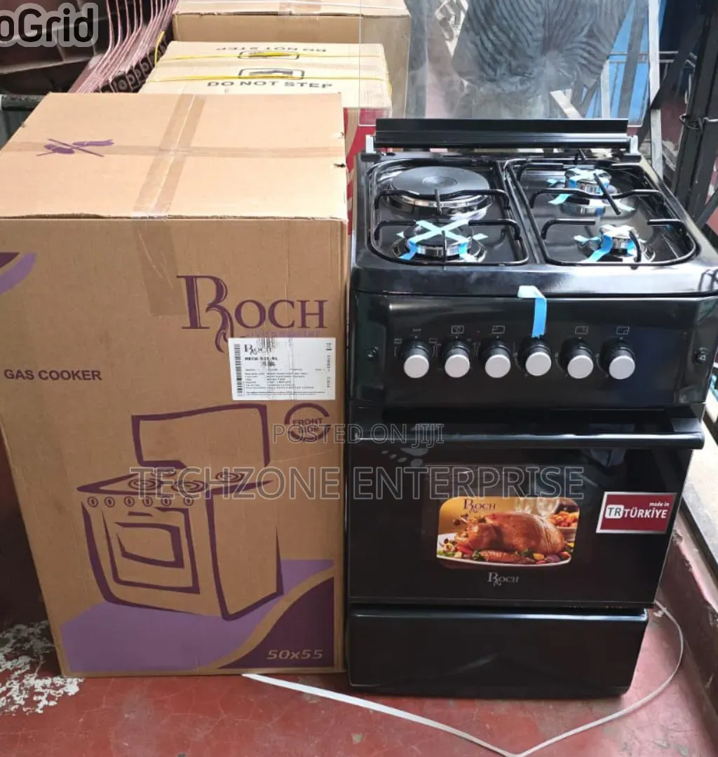 Turkey Roch Black 50*55cm Standing 3G+1E Cooker & Electric Oven,,