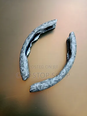 2 Segmented Grey Marble Antiskid Car Steering Wheel Grip Covers
