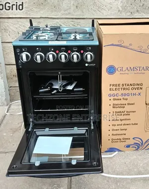 Glamstar Black 50×55cm Standing Gas Cooker With 3G+1E Cooker ,,