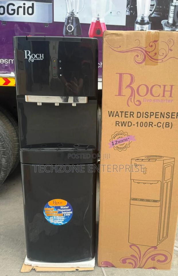 Roch 3 Taps Water Dispenser With Compressor, Black ,,