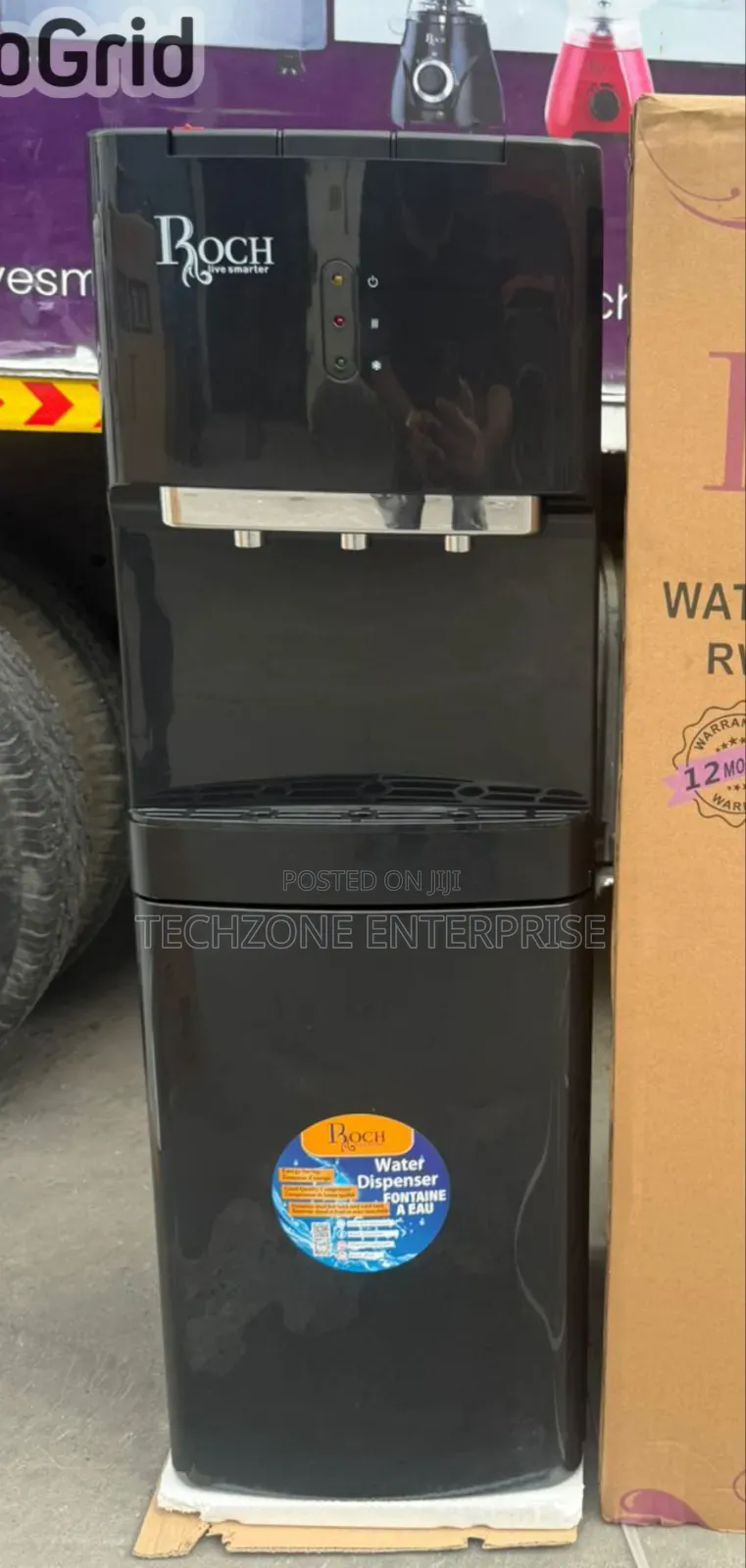 Roch 3 Taps Water Dispenser With Compressor, Black ,,