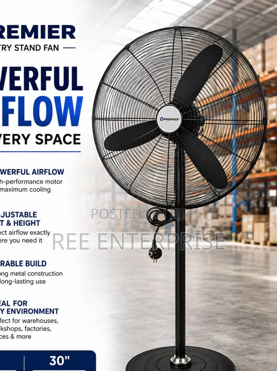30 Inches Premier  Adjustable Tilt and Height Standing Fan