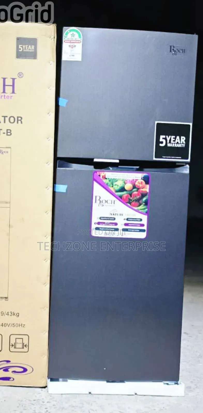 Roch 197 Litres  (RFR-250-dt-b) Double Door NO FROST Refrigerator ,,